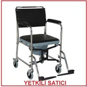 Resim Tekerlekli Hasta Tuvalet Ve Banyo Sandalyesi Transfer Klozetli 