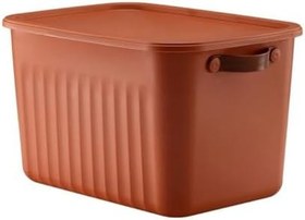 Resim Deconox 1 Adet Düzenleyici Kapaklı Kutu, Dekoratif Saklama Kutusu, Organizer (35cm*25cm*22cm) KREMİT 15 LİTRE 