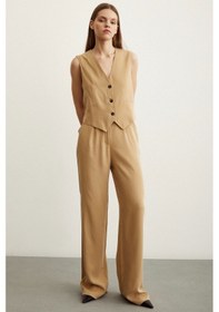 Resim Never More Geniş Paça Pantolon Camel 
