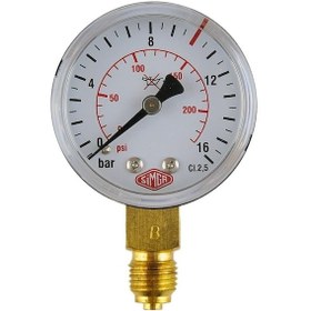Resim Simga 0-2,5 Bar Çap Ø52 MM ALTtan Bağlantılı Kuru Tip Manometre 