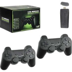 Resim teknodayım 4k Game Stick Oyun Konsolu 2.4g Kablosuz Çift Kol Nostaljik Oyunlar 
