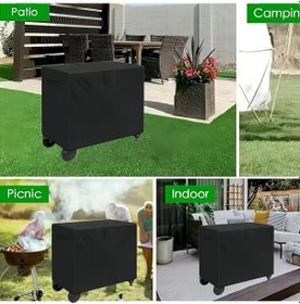 Resim Gateesat Royal Cuisine Çift Katlı Mobil Masa Örtüsü - Siyah 48x29x35 İnch 