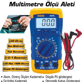 Resim PremiumPort Kademeli Dijital Multimetre Sesli Ölçüm ve Düşük Pil Göstergeli 