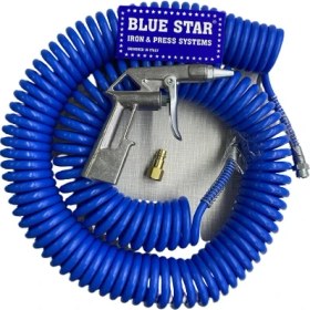 Resim Blue Star Hava Kompresör Spiral Hava Hortumu Tabancası Ucu 15 Metre 