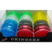 Resim mbgrinders 50mm 12 Adet 6 Renk Plastik Set Tütün Öğütücü Grinder Seti 