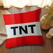 Resim 1 Adet TNT Dekoratif Yastık Kılıfı - Kırmızı Beyaz Çizgili Modern Yastık Kapağı, Kalın Siyah Harflerle, Fermuarlı, Oturma Odası, Oyun Odası, Parti Dekoru İçin - Ev Dekorasyonu Aksesuarı, Çağdaş Tarz, Makinede Yıkanabilir, İç Mimarlar İçin 