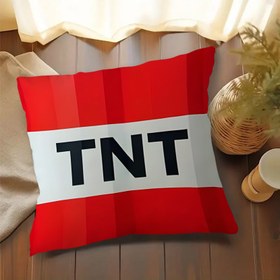 Resim 1 Adet TNT Dekoratif Yastık Kılıfı - Kırmızı Beyaz Çizgili Modern Yastık Kapağı, Kalın Siyah Harflerle, Fermuarlı, Oturma Odası, Oyun Odası, Parti Dekoru İçin - Ev Dekorasyonu Aksesuarı, Çağdaş Tarz, Makinede Yıkanabilir, İç Mimarlar İçin 