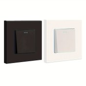 Resim 1 adet/2 adet GTYORUS Tekli Anahtar - 10A 250V, Siyah ve Beyaz Seçenekler, Duvara Monte, Sert Kablolu, Pil Gerektirmez, Mutfak, Yatak Odası, Koridor için İdeal - Modern Minimalist Tasarım, Mutfak Anahtarları, Şık Anahtar Tasarımı, Dayanıklı Anahtar Yapısı, Adaptör Fişi 