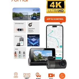 Resim 70MAI 70Mai A800s-1 Set Araç İçi Kamera 1080p Çözünürlük ve 140º Görüş Açısı ile Döngüsel Kayıt 