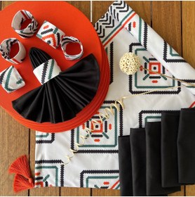 Resim desen izmir Servis,Yeni Sezon,İkat Desen ,6 Supla,6 Peçete 6 Peçete Halkası Ve Runner Örtü 