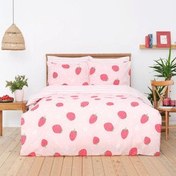 Resim Strawberry Pembe %100 Pamuk Tek Kişilik Nevresim Yastık Seti Sarah Anderson