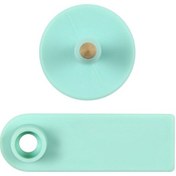 Resim Fosenze Koyun Kulak Etiketi Yeşil 100 Adet Paket Abs Malzeme Sağlam Tutma Fonksiyonu 5.2x1.8cm Boyut 