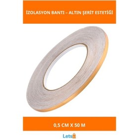 Resim Kendinden Yapışkanlı Gold Fayans Arası İzolasyon Bantı 0,5 Cm 50 Metre 1 Adet 
