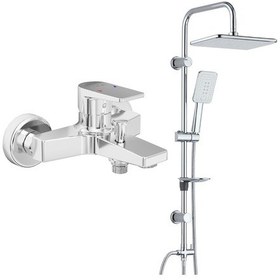 Resim Eca Dalia Banyo Bataryası+T-May Banyo Çınar Dikdörtgen Tepe Duş Takım Krom 