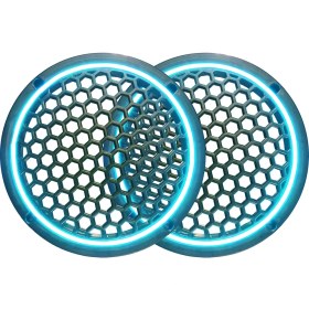 Resim SOUNDERS Neon Işıklı 20 cm Hoparlör ve Midrange Kapağı - 2 Adet - Turkuaz 
