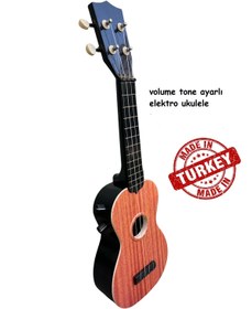 Resim Hawiian XU21EQ-NT Elektro Soprano Ukulele (Naturel) | Dahili Eşik Altı Manyetik Sahne ve Kayıt İçin Hazır Doğal Ahşap Dokusu 