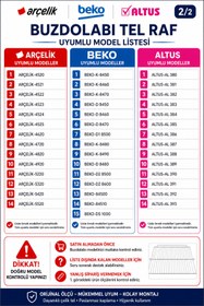 Resim ÖZ BEYAZ EŞYA -K-8460 T Buzdolabı Tel Raf (2.SAYFA MODEL KONTRL EDİNİZ) 