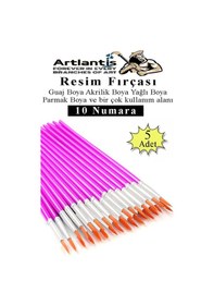 Resim Resim Fırçası 10 Numara 5 Adet Yuvarlak Uçlu Sentetik Resim Fırça Ekonomik Suluboya Akrilik Boya Guaj Boya Yağlı Boya 