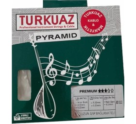 Resim - Uzun Sap Bağlama Teli Turkuaz Pyramid 0.22-0.32MM Çelik Ipek Bamlı Saz Teli 