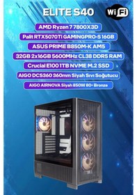 Resim Game Garaj Elite S40 R7-7800X3D 32 GB 1 TB SSD RTX5070Ti Free Dos Oem Paket Masaüstü Oyuncu Bilgisayarı 
