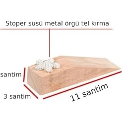 Resim Assess Store Ahşap Kapı Stoperi Kapı Tutucu Kapı Stoper Metal Tel Örgülü Süslü Süsü Beyaz Renk 