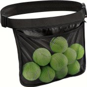Resim 1 adet Çok Fonksiyonlu Spor Ekipmanları Saklama Çantası, Ayarlanabilir Tenis Topu Bel Çantası, File Cepli ve Fermuarlı, Hızlı Açma Tokası, Dayanıklı Naylon Malzeme, Pickleball, Padel ve Daha Fazlası İçin 