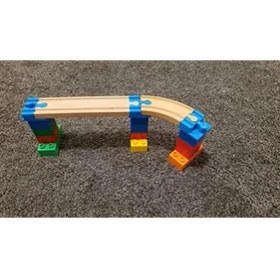 Resim Ohbe Express 5 Parça Duplo To Uyumlu Ahşap Tren Rayı Adaptör Seti 