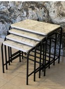 Resim Aslanstore Metal Ayaklı Zigon Sehpa 