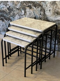 Resim Aslanstore Metal Ayaklı Zigon Sehpa 