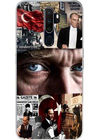 Resim Oppo A5/a9 2020 Uyumlu Atatürk İstiklal Panoraması Baskılı Silikon Kılıf Renkli 
