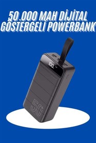 Resim Powerbank 50.000 Mah Dijital Göstergeli Taşınabilir 4 Portlu Hızlı Powerbank 