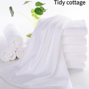 Resim 6 Adet Beyaz Mikrofiber Havlular - Mutfak, Banyo, Spa ve Sauna için Ultra Emici, Kalın Temizlik Bezleri, Az Tüy Bırakan, Yumuşak & Dayanıklı, Ev veya Ticari Kullanım İçin Uygun, Otel Havluları | Minimalist Tasarım | Az Tüy Bırakma Kumaşı, Banyo El Havluları 