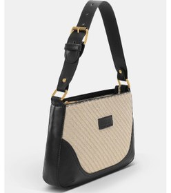 Resim Doğal Hasır Siyah Ayarlanabilir Omuz Askılı Vintage Bag Hasır Siyah 