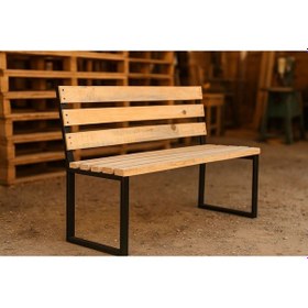 Resim Metal Ayaklı Ahşap Bank Yeşil 
