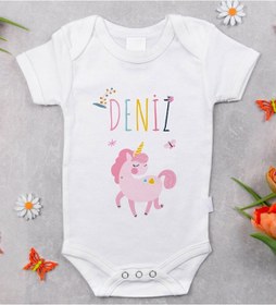 Resim Bitmeyenkartus Bk Kids Isimli Bebek Body Zıbın - Model 4 Beyaz 