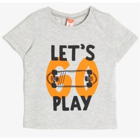 Resim Koton Gri Erkek Bebek T-Shirt 0YMB18007OK 