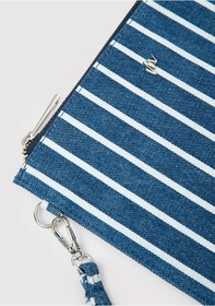 Resim Mavi - Çizgili Denim El Çantası 1913943-25768 Lacivert 