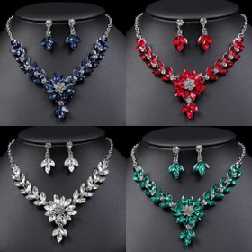 Resim Üçlü Uzun Bling Bling Yapay Elmas Kolye ve Küpe Seti, Kadınlar İçin Düğünler, Partiler ve Şenlik Hediyeleri İçin Mükemmel. 
