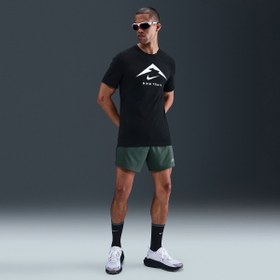 Resim Nike Dri-Fit Tee Trail Logo Erkek Siyah Koşu T-Shirt FQ3914-014 