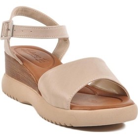 Resim Bej Kadın Topuklu Sandalet T-003 Z Bej 