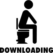 Resim Downloading Klozet Sticker 10 x 10 cm 