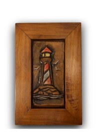 Resim Toprakana Art Deniz Feneri Seramik Duvar Panosu - 