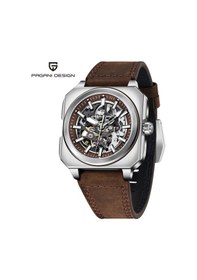 Resim Pagani Design Pd-1791 Erkek 42mm Su Geçirmez By-9020 Otomatik Mekanik Saat Safir Kristal Işıklı Spor Saat Gümüş Kahverengi Diğer 