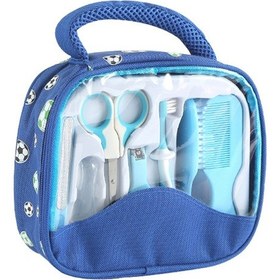 Resim Ruicoo Bebek Bakım Seti: Yumuşak Fırça, Güvenli Makas Ve Taşınabilir Çanta İle 7 Parça Mavi Mavi 