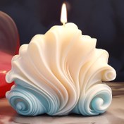 Resim 1 adet Deniz Kabuğu Mum Kalıbı, DIY El İşleri, Aromaterapi Mumları ve Oda Dekoru için 3D Dalga Silikon Reçine Kalıpları - Benzersiz Düzensiz Şekil, Mum Kalıpları Silikon 