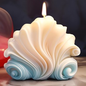 Resim 1 adet Deniz Kabuğu Mum Kalıbı, DIY El İşleri, Aromaterapi Mumları ve Oda Dekoru için 3D Dalga Silikon Reçine Kalıpları - Benzersiz Düzensiz Şekil, Mum Kalıpları Silikon 