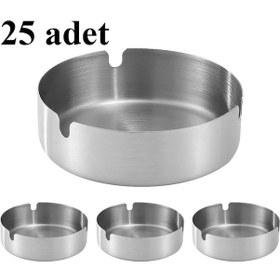 Resim Falconetti CİN545-25 Çelik Yuvarlak Kül Tablası Küllük 25 Adet 10 CM Gri 