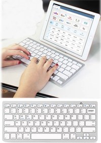 Resim Utelips Klavye Wireless Seti Uyumlu Ses Çıkarmayan Klavye Seti Notebook Mac Tv Tablet Uyumlu Beyaz 