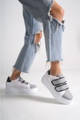 Resim MP Fashion Venedik Bt Bağcıksız Cırtlı Ortopedik Taban Kadın Spor Sneaker Ayakkabı Beyaz/gri 