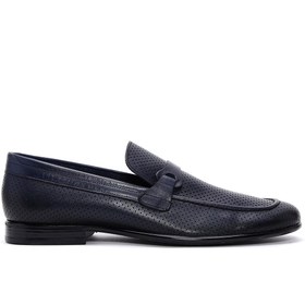 Resim Erkek Lacivert Deri Casual Loafer 